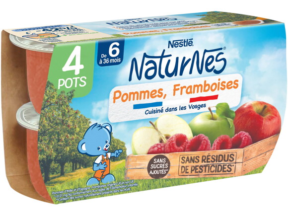 Petit pot NaturNes® Pommes Framboises (4x130g)