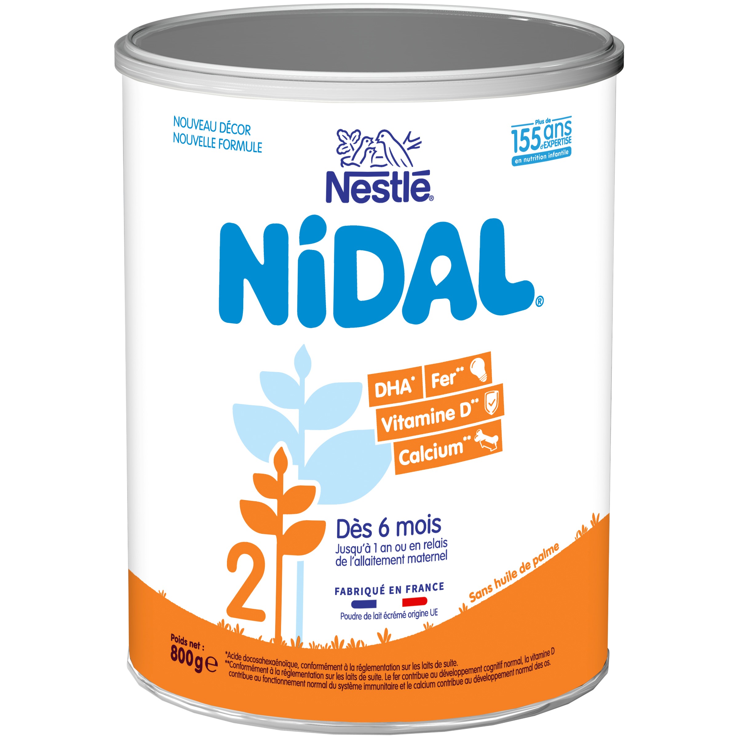 Lait infantile 2ème âge NESTLÉ NIDAL 2 800g