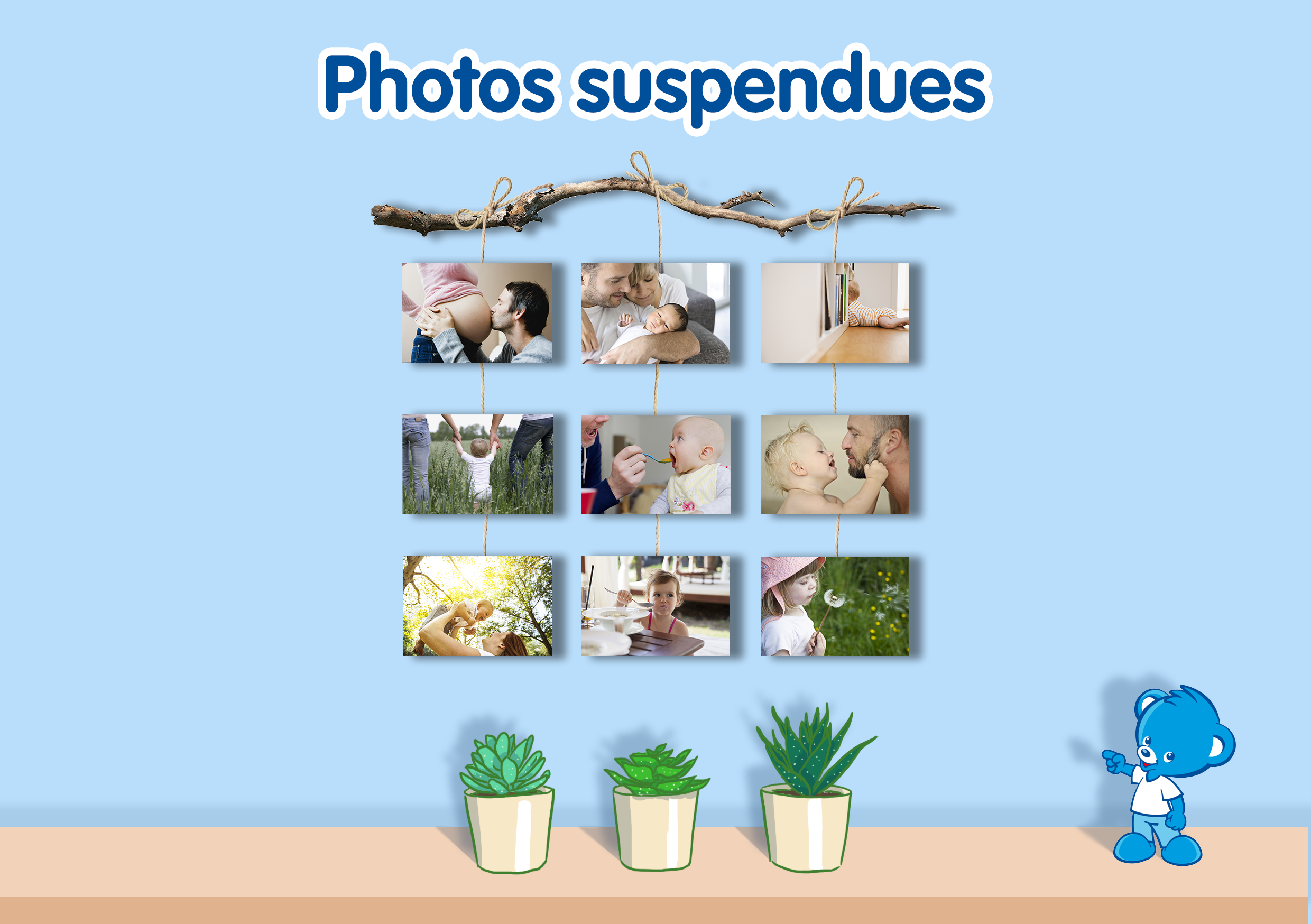 Photos suspendues