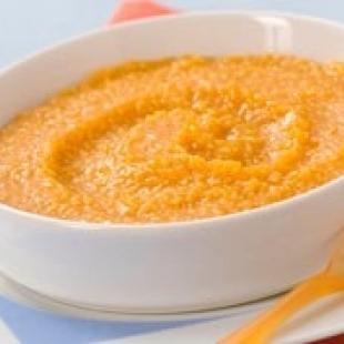 Recette purée de potiron et semoule fine pour bébé