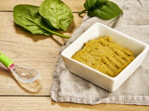 Recette purée d'épinards et boulgour au poulet pour bébé