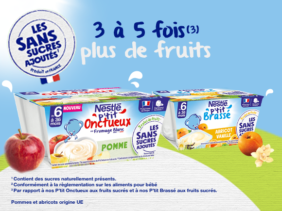 Lot yaourts bébé, le mini nestle p'tit onctueux - Nestlé®