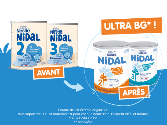 Lait en poudre Nidal 1 - de 0 à 6 mois, Nestlé (2 x 350 g)