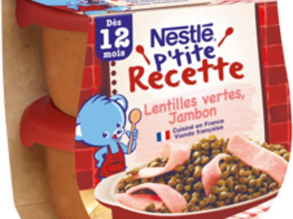 Nestlé P'tite recette lentilles vertes jambon