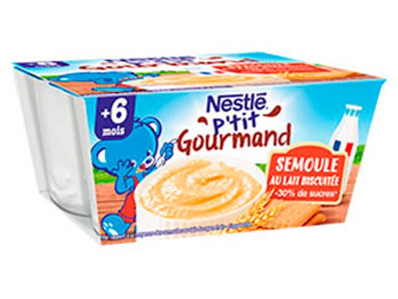 P'tit Gourmand Semoule au lait biscuitée (4x100g)