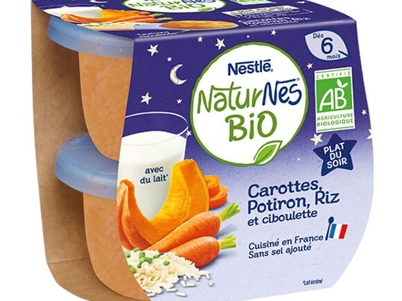 Le petit pot du soir : NaturNes® BIO Carottes Potiron Riz 2x190g