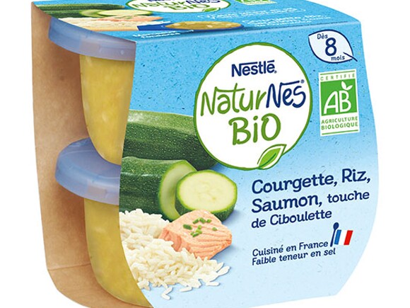 Le petit pot : NaturNes® BIO Courgette, riz, saumon 2x190g