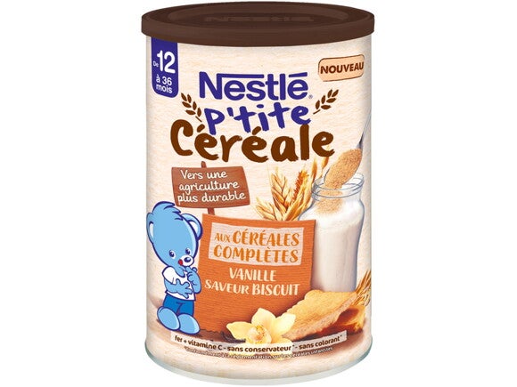NESTLÉ P’tite Céréale aux céréales complètes Vanille Saveur Biscuit