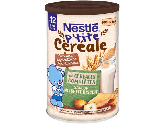 Nestlé P'tite céréales - aux céréales complètes saveur noisette biscuit