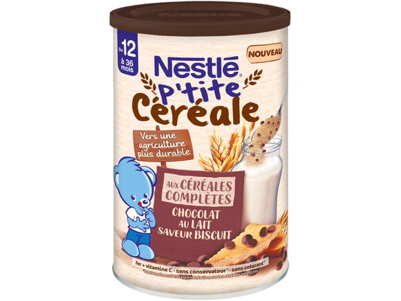 Nestlé p'tite céréale - céréales complètes chocolat au lait saveur biscuit