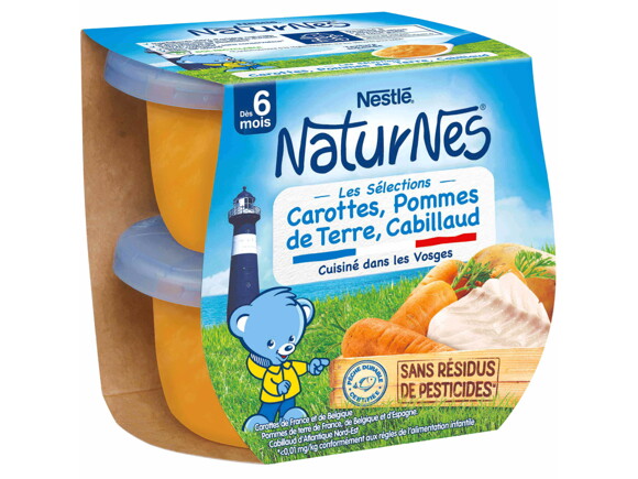 Petit pot NaturNes® Carottes, Pommes de Terre, Cabillaud (2x200g)