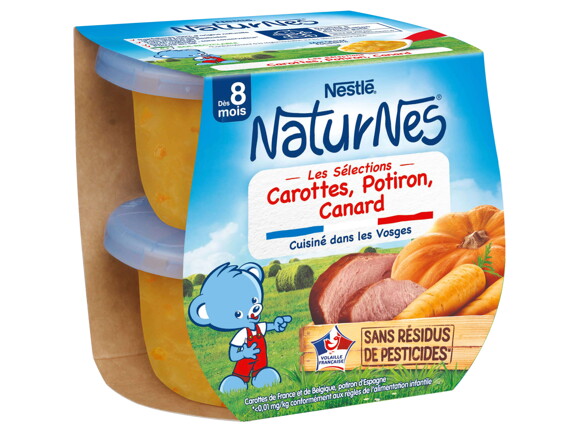  Petit pot NaturNes® Carottes, Potiron, Canard (2x200g)