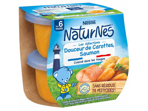 Petit pot NaturNes® Douceur de Carottes, Saumon (2x200g)