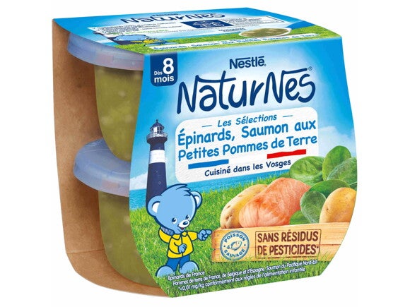 Petit pot NaturNes® Epinards, Saumon aux petites Pommes de Terre (2x200g)