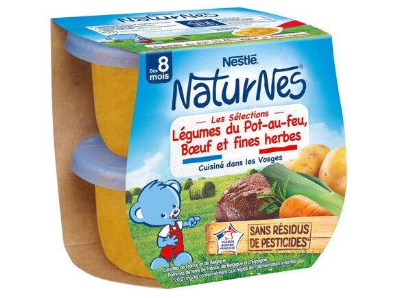 Petit pot NaturNes® Légumes du Pot-au-feu, Bœuf et fines herbes (2x200g)