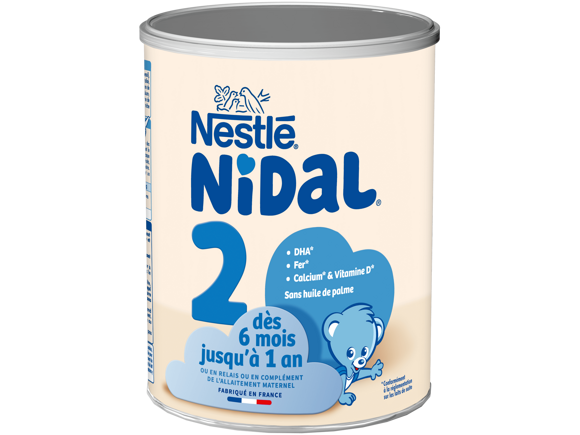 Boîte de lait infantile NESTLE NIDAL 2 800g de 6 mois à 12 mois 