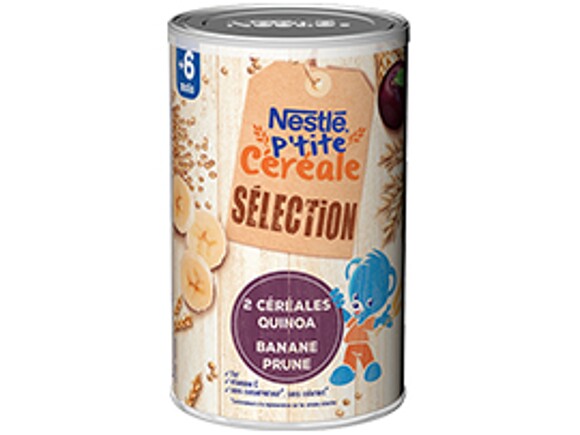 Nestlé® P'tite Céréale Sélection 2 céréales Quinoa Banane Prune pour bébé dès 6 mois