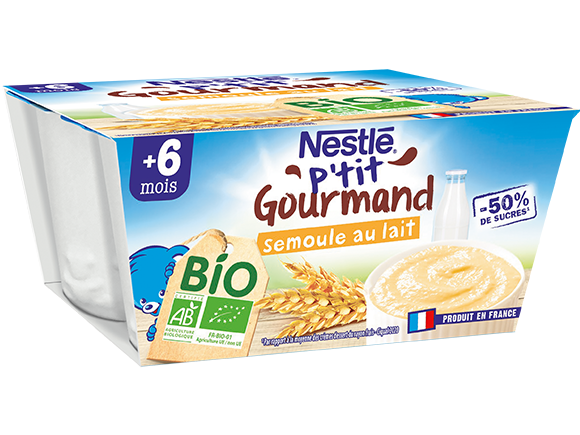 P'tit Gourmand BIO Semoule au lait 