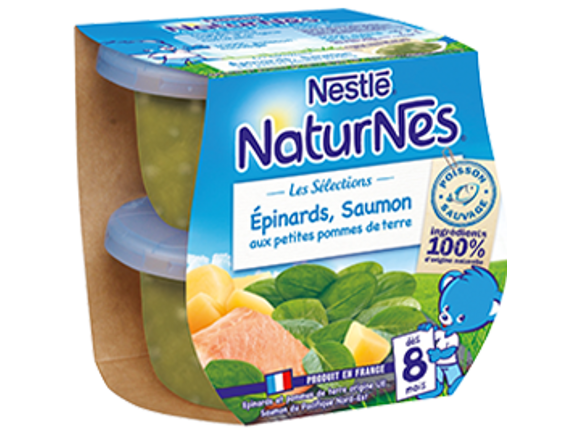 Le petit pot bébé : épinards et saumon, NaturNes® Sélection