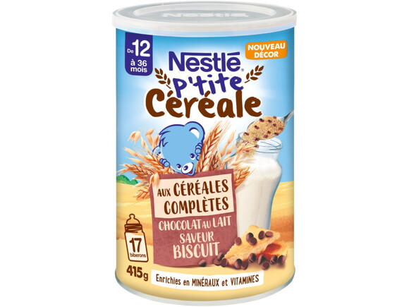Nestlé p'tite céréale - céréales complètes chocolat au lait saveur biscuit