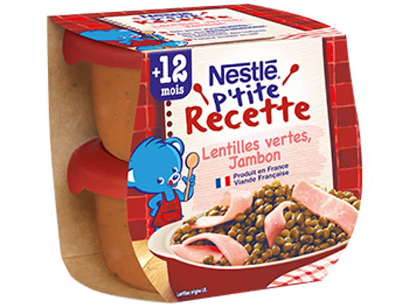 NESTLE P'tite Recette Lentilles vertes Jambon