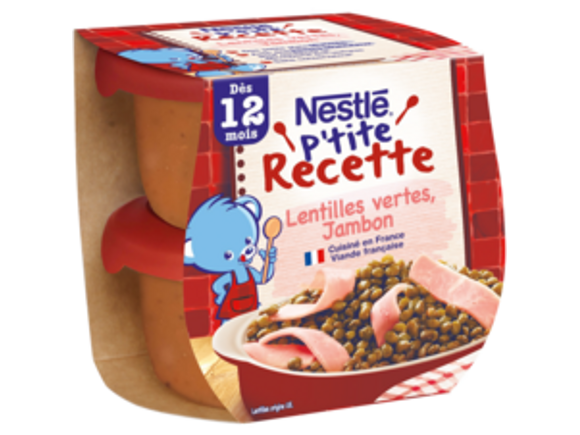 Nestlé P'tite recette lentilles vertes jambon