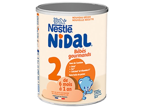 Boîte de lait infantile NESTLE NIDAL Bébés Gourmands 2 800g de 6 mois à 1 an