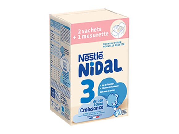 Boîte de lait de croissance NESTLE NIDAL 3 700g (2 sachets de 350g) dès 1 an