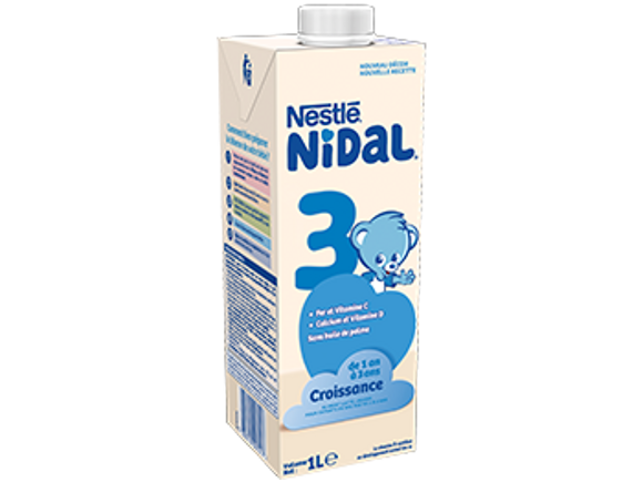 Brique de lait de croissance NESTLE NIDAL 3 4x1L dès 1 an
