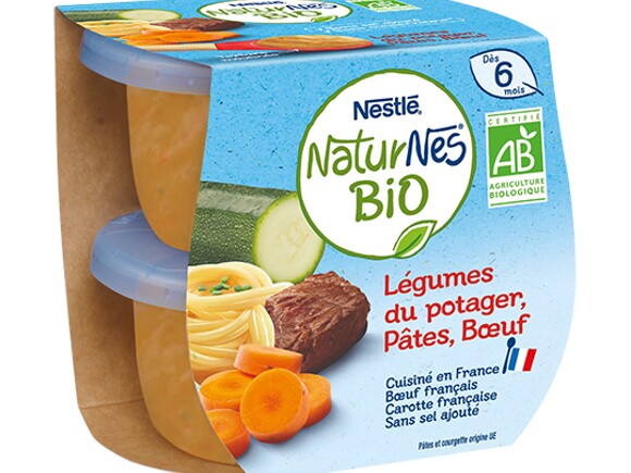 Le petit pot : NaturNes® BIO Légumes, pâtes et bœuf 2x190g