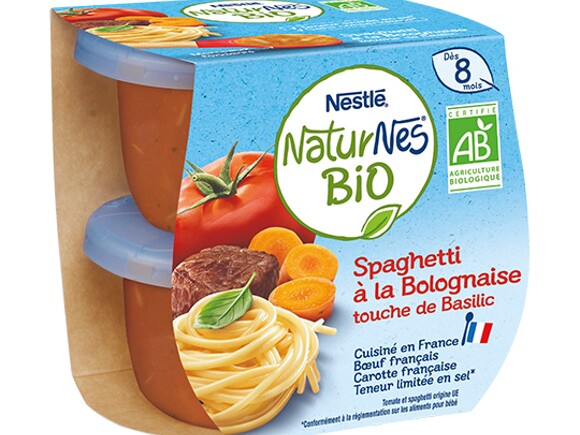 Le petit pot : NaturNes® BIO Spaghetti à la bolognaise 2x190g