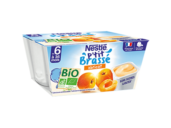 Nestlé - P'tit Brassé Dessert Lacté Poire Coupelle Bébé Dès 6 mois