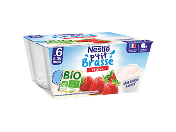 France Bébé Nutrition Brassés Yaourt Pomme Poire Bio 4 x 100g