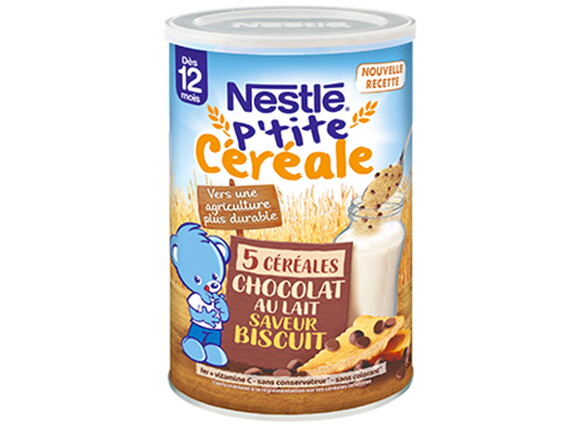 P’tite Céréale 5 Céréales Chocolat au lait Saveur Biscuit pour bébé de 12 à 36 mois 