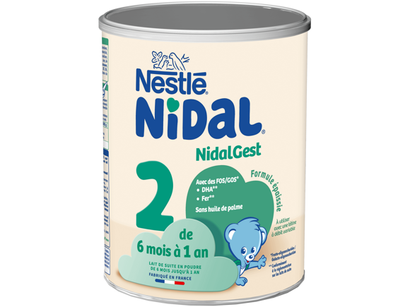 Boîte de lait infantile NESTLE NidalGest 2 800g de 6 mois à 12 mois