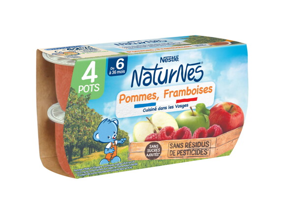 Petit pot NaturNes® Pommes Framboises (4x130g)
