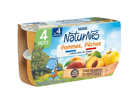 Petit pot NaturNes® Pommes Pêches (4x130g)