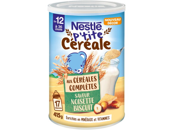 Nestlé P'tite céréales - aux céréales complètes saveur noisette biscuit