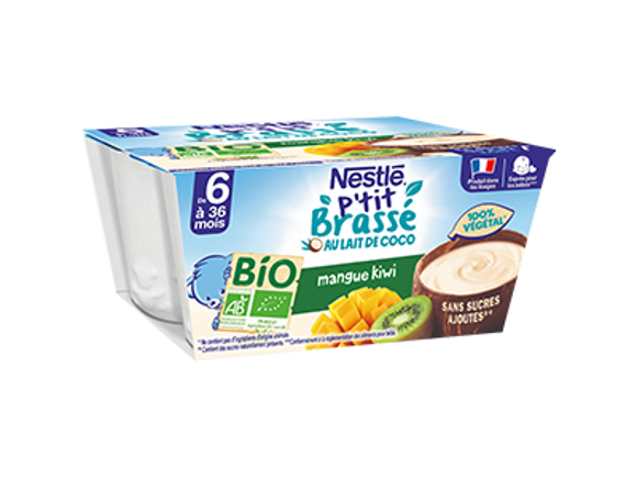  P'tit Brasse Bio Vegetal Mangue, Kiwi (4x90g)