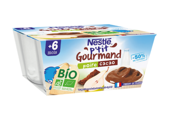 P Tit Gourmand Bio Poire Cacao Creme Dessert Nestle Bebe