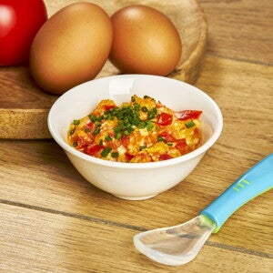 Recette œuf brouillés et purée de tomate pour bébé