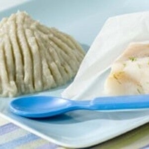 Papillote de cabillaud, purée de fenouil et patate douce