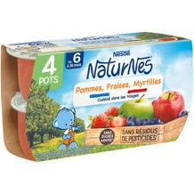 Petit pot NaturNes® Pommes Fraises Myrtilles (4x130g)