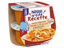 Petits légumes, poulet au lait de coco - recette pour bébé dès 8 mois