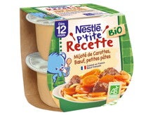 Mijoté de carottes, boeuf, petites pâtes