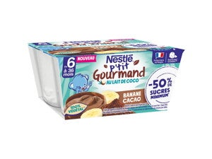 NESTLÉ P'tit Gourmand au Lait de Coco Banane Cacao (4x90g) NESTLÉ P'tit Gourmand au Lait de Coco Banane Cacao (4x90g)