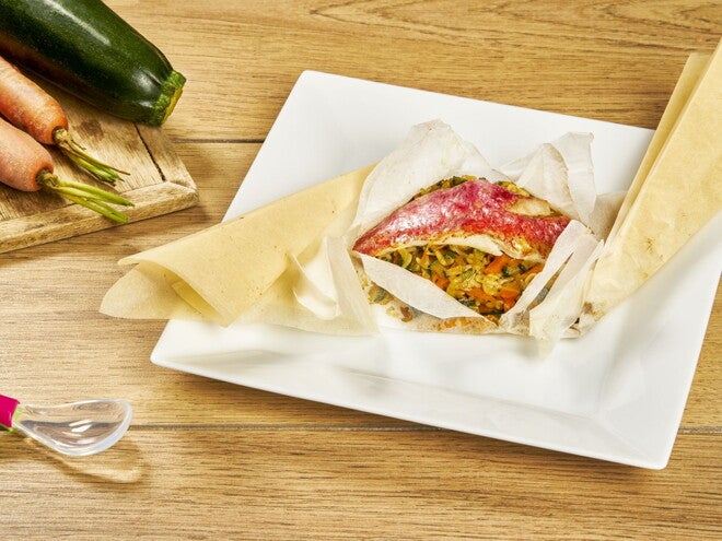 Recette de rouget aux légumes et petites pâtes pour bébé Recette de rouget aux légumes et petites pâtes pour bébé