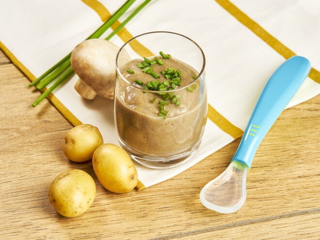 Recette purée de pommes de terre, champignons et ciboulette pour bébé