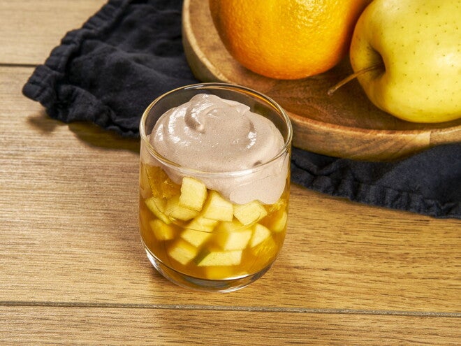 Recette verrine de fruits à la menthe et chantilly chocolatée