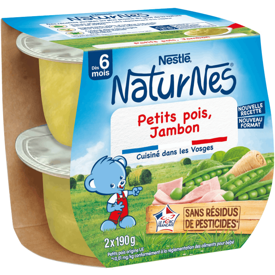 Naturnes® Classiques Petits pois Jambon 6M